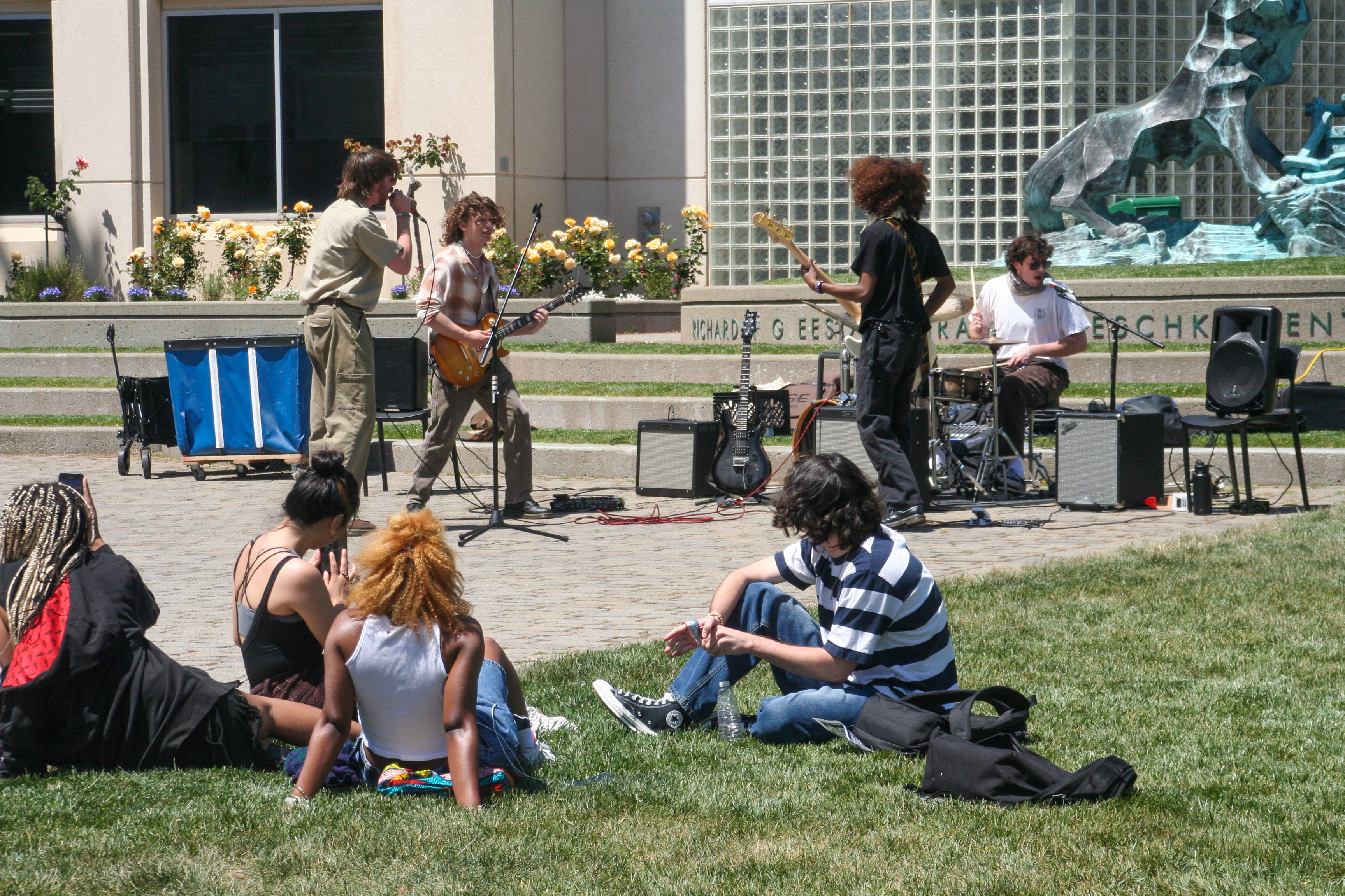 a band playing Killing in the Name of